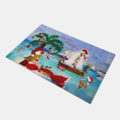 Paillasson Maison côtière de Noël nautique (Incliné)