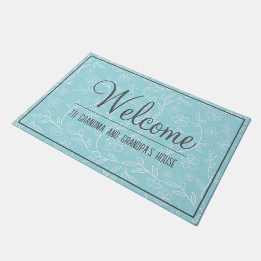 Paillasson Maison de grand-mère et grand-père Aqua et White (Incliné)
