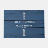 Paillasson Maison de plage Rustique Blue Wood Seahorse Lighth (Devant)