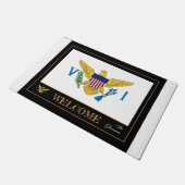 Paillasson Maison des îles Vierges américaines mat, Drapeau V (Incliné)