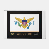 Paillasson Maison des îles Vierges américaines mat, Drapeau V (Devant)