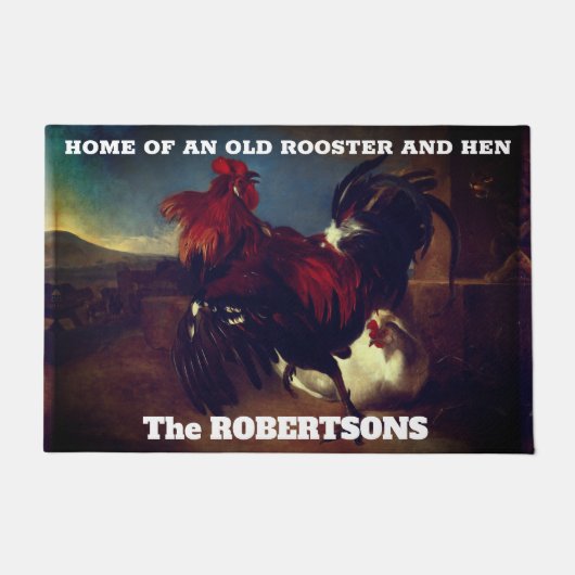 Paillasson Maison d'un vieux coq et Hen (Devant)