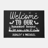 Paillasson Maison Haunted Halloween personnalisée (Devant)