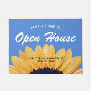 Paillasson Maison ouverte de l'immobilier de tournesol jaune 