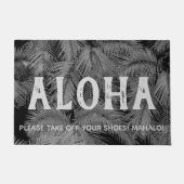 Paillasson Makana Palms Hawaiian Tropical Feuilles Aloha Grey (Devant)