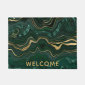 Paillasson Malachite vert foncé et strate d'huile d'or (Devant)