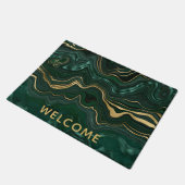 Paillasson Malachite vert foncé et strate d'huile d'or (Incliné)