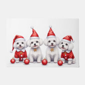 Paillasson Maltese Christmas Dress Santa Hat (Devant)