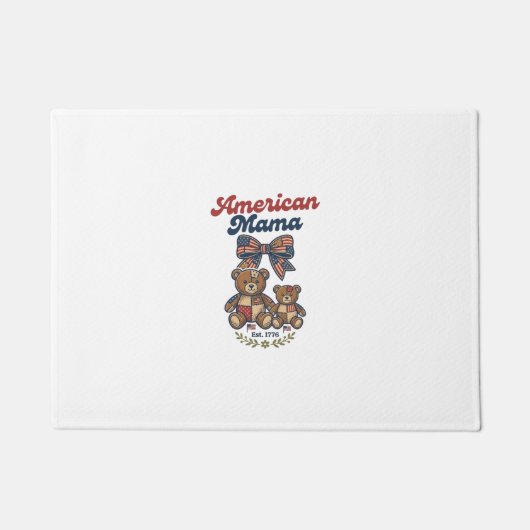 Paillasson Mama Américaine Ours Patriote Patchwork Vector Des (Devant)