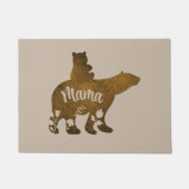 Paillasson Mama Bear avec 1 Cub équitation sur le dos de mama (Devant)