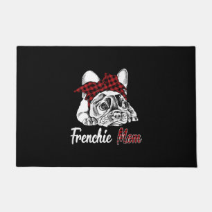 Paillasson maman frenchie bulldog français avec plaid roug