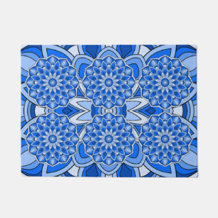 Paillasson Mandala en bleu