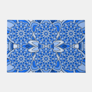 Paillasson Mandala en bleu