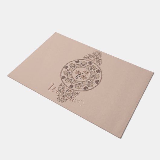 Paillasson Mandala Ornementale Mocha Rococo Lotus (Incliné)