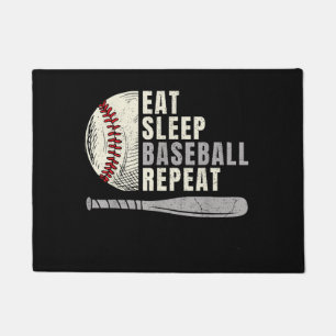 Paillasson Manger Dormir Baseball Répéter Drôle Joueur de Bas