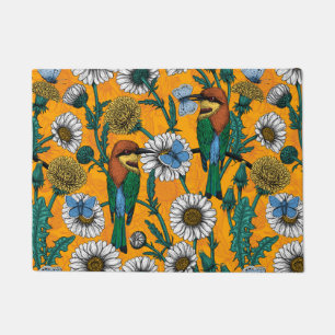 Paillasson Mangeurs d'abeilles, papillons bleus et marguerite