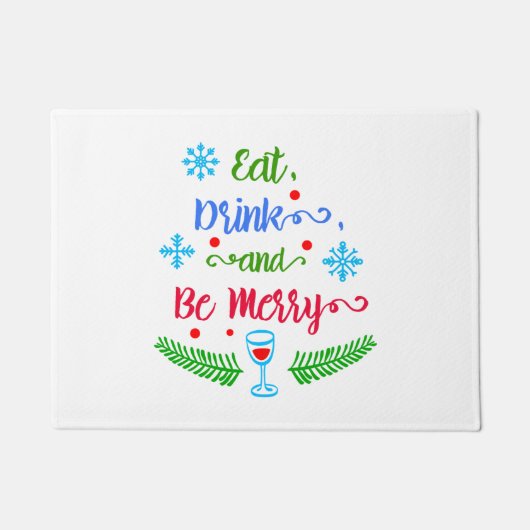 Paillasson Mangez, buvez et soyez joyeux, Fêtes de Noël, ZSSP (Devant)