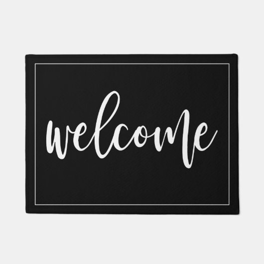 Paillasson Manuscrit blanc bienvenu (Devant)