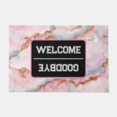 Paillasson Marble Agate tendance Blue Rose Gold Collection (Devant)