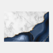 Paillasson Marbre blanc Agate Navy Blue dorée (Devant)