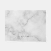 Paillasson Marbre blanc de nom personnalisé de script moderne (Devant)