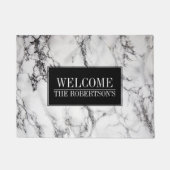 Paillasson Marbre blanc moderne - Bienvenue (Devant)