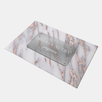 Paillasson Marbre de luxe Rose Gold Metallic Business