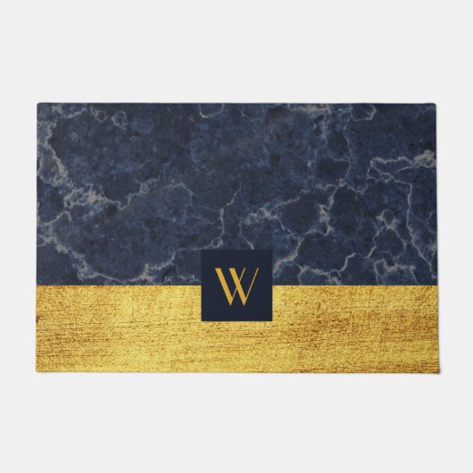 Paillasson Marbre Doré Monogramme Élégant (Devant)