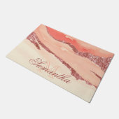 Paillasson Marbre et Parties scintillant or rose (Incliné)