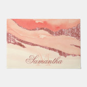 Paillasson Marbre et Parties scintillant or rose (Devant)