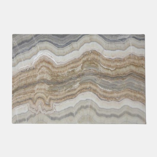 Paillasson marbre gris brun scandinave minimaliste (Devant)