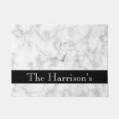 Paillasson Marbre gris et noir blanc classique personnalisé (Devant)