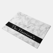 Paillasson Marbre gris et noir blanc classique personnalisé (Incliné)