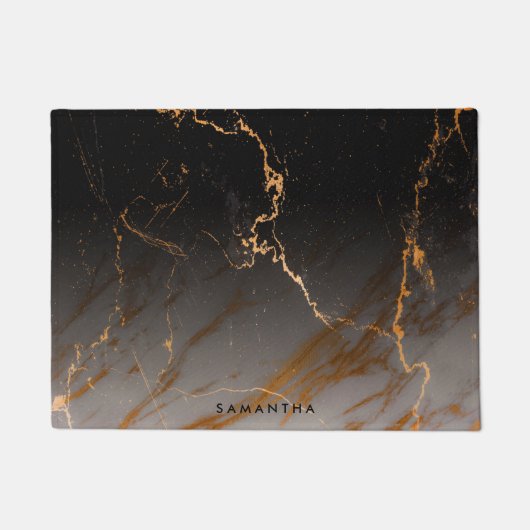 Paillasson Marbre noir et blanc (Devant)