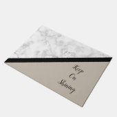 Paillasson Marbre noir et blanc avec ligne noire et marron (Incliné)
