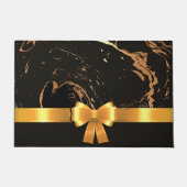 Paillasson Marbre noir et ruban (Devant)