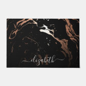 Paillasson Marbre noir rose or (Devant)