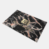 Paillasson Marbre Noir & Rose Or, Noms & Monogrammes, Vs 3 (Incliné)