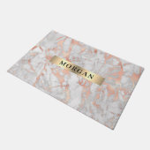 Paillasson Marbre or blanc et Rose, nom sur Gold Band (Incliné)