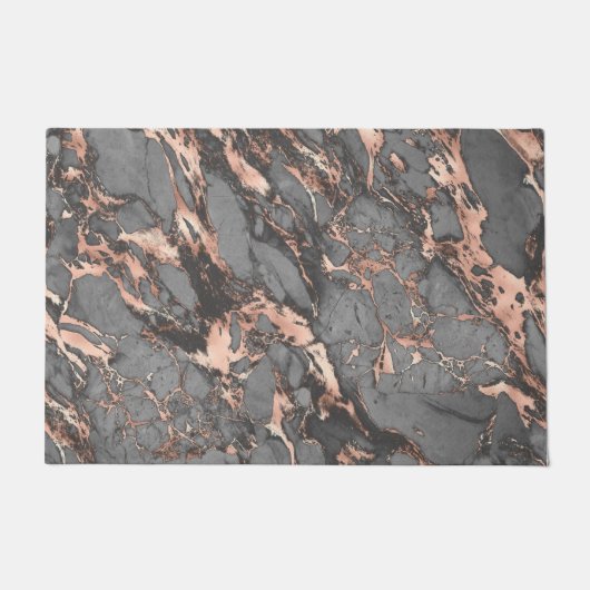 Paillasson Marbre rose gris or design moderne (Devant)