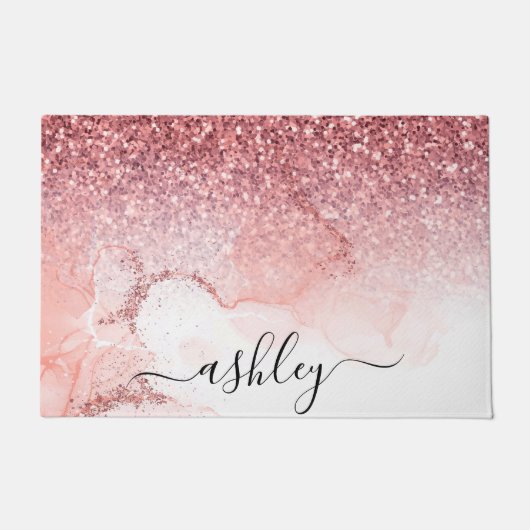 Paillasson Marbre rose Parties scintillant (Devant)