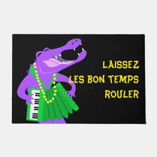 Paillasson Mardi Gras Alligator & Accordion (Devant)