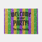 Paillasson Mardi Gras Couleurs Parties scintillant Stripe Bli (Devant)