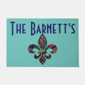 Paillasson Mardi Gras Décoratif Fleur De Lis Extérieur (Devant)