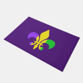Paillasson Mardi Gras Fleur-de-Lis Vert Jaune violet (Incliné)
