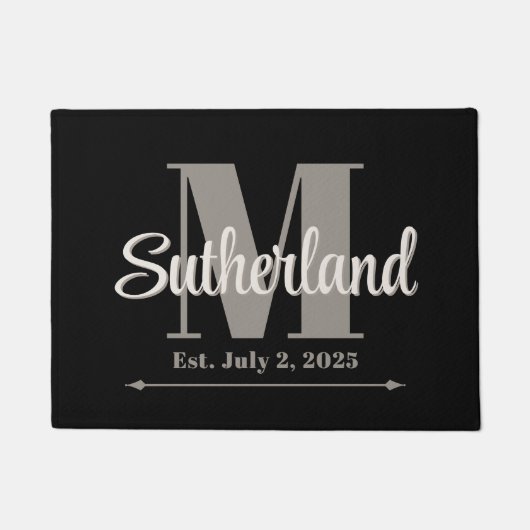 Paillasson Mariage Doormat personnalisé Idée cadeau Est Nom (Devant)