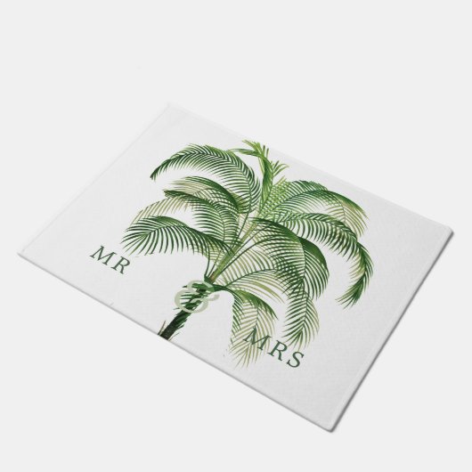 Paillasson Mariage Palm Tree Elegant Moderne Chic Momento (Incliné)