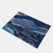 Paillasson Marine Blue et Faux Gold Parties scintillant marbr (Incliné)