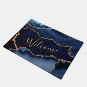 Paillasson Marine Blue et Faux Gold Parties scintillant marbr (Incliné)