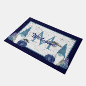 Paillasson Marine Dusty Blue Citrouilles Gnomes Aspen Bois ru (Incliné)